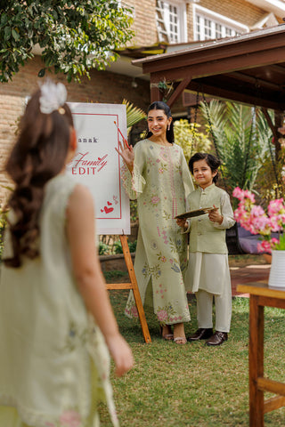 SS26DA-2904 MINT GREEN 2PCS  EMBROIDERED KURTA WITH TROUSER