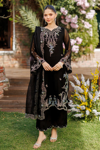 SS26DA-2905 BLACK 2PCS  EMBROIDERED KURTA WITH TROUSER