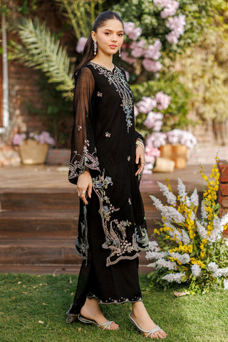 SS26DA-2905 BLACK 2PCS  EMBROIDERED KURTA WITH TROUSER