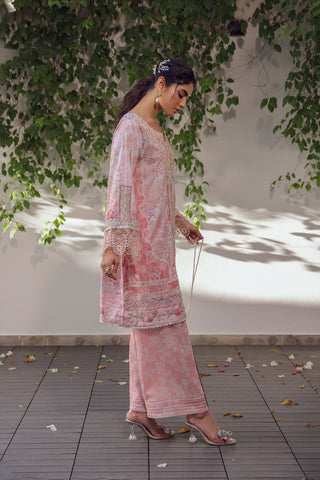 SS24DA-2515 LIGHT PINK 2PCS HAND EMBELLISHED  SHIRT WITH TROUSER