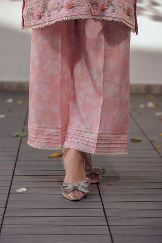 SS24DA-2515 LIGHT PINK 2PCS HAND EMBELLISHED  SHIRT WITH TROUSER