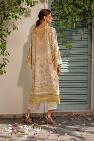 SS24DA-2513 MUSTARD 2PCS HAND EMBELLISHED  SHIRT WITH TROUSER