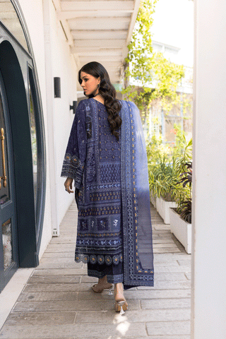 SS24DD-2668  NAVY BLUE DUPATTA