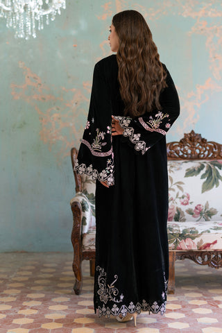FW26DA-3008  BLACK 1PCS EMBROIDERED KAFTAN