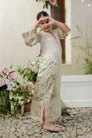 SS26DK-0246 L-GREEN 1 Pcs Kaftan