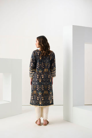 DC-0560 NAVY BLUE EMBROIDERED KURTA
