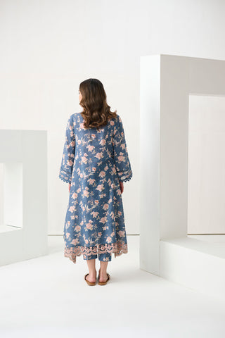 DC-2287 NAVY BLUE EMBROIDERED KURTA