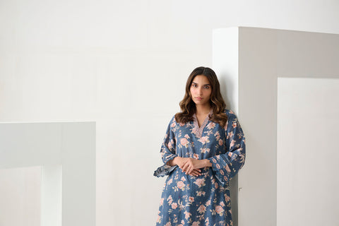 DC-2287 NAVY BLUE EMBROIDERED KURTA