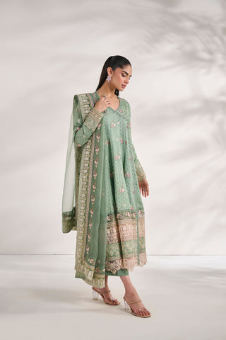SS24DD-2473  GREEN DUPATTA