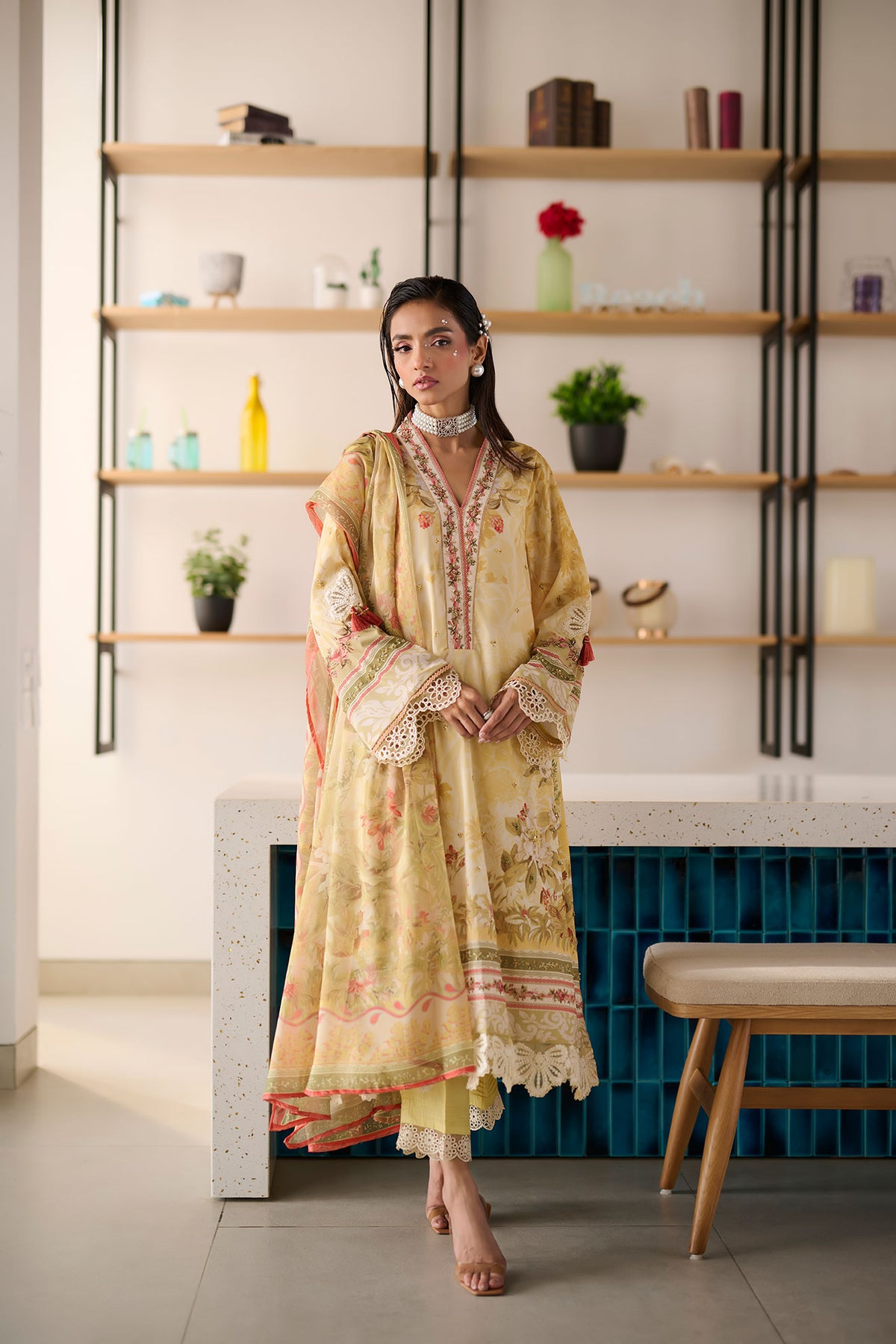 SS24DD-1125 YELLOW DUPATTA