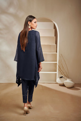 DA-1388 BLUE EMBROIDERED KURTA