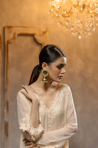 DA-2106 PEACH EMBROIDERED KURTA WITH TROUSER