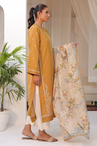 DC-2150 MUSTARD 2PCS EMBROIDERED KURTA WITH DUPATTA