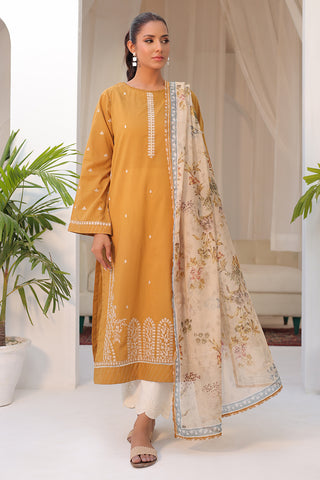 DC-2150 MUSTARD 2PCS EMBROIDERED KURTA WITH DUPATTA