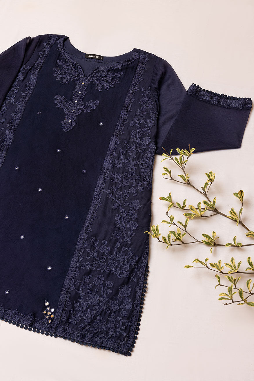 DA-1623 NAVY BLUE EMBROIDERED KURTA