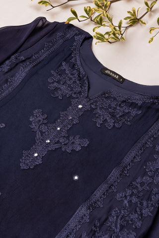 DA-1623 NAVY BLUE EMBROIDERED KURTA