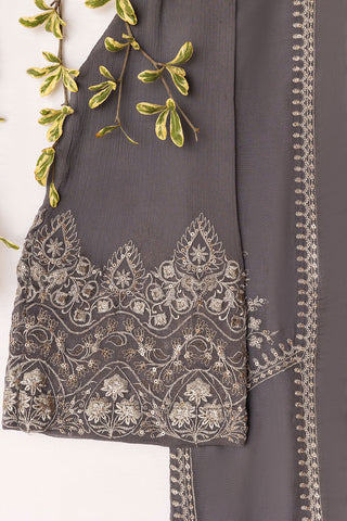 DA-1642 GREY EMBROIDERED KURTA