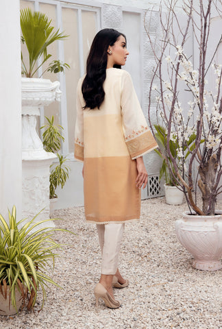 DA-1437 BEIGE EMBROIDERED KURTA