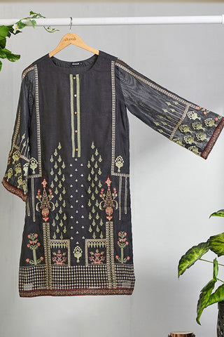 DA-1454 Grey EMBROIDERED KURTA