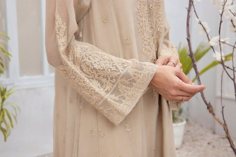 DA-1490 BEIGE EMBROIDERED KURTA