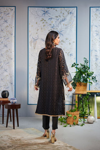 DA-1525 BLACK EMBROIDERED KURTA