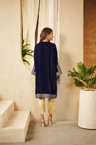DA-1531 BLUE EMBROIDERED KURTA