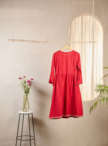 DA-1538 MAROON EMBROIDERED KURTA