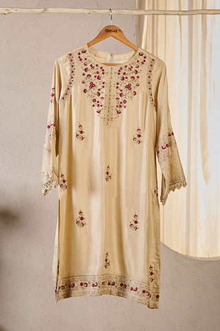 DA-1563 BEIGE EMBROIDERED KURTA