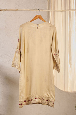 DA-1563 BEIGE EMBROIDERED KURTA