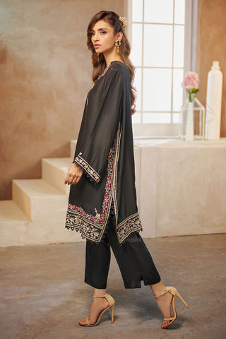 DA-1564 BLACK EMBROIDERED KURTA