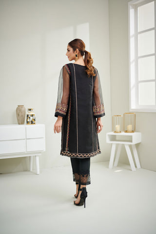 DA-1604 BLACK EMBROIDERED KURTA