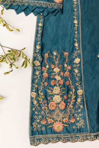 DA-1610 GREEN EMBROIDERED KURTA