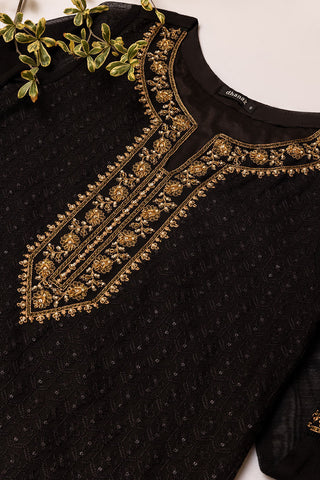 DA-1641 BLACK EMBROIDERED KURTA