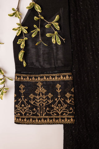 DA-1641 BLACK EMBROIDERED KURTA