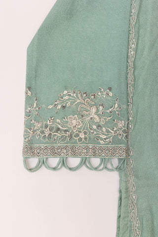 DA-1645 L-GREEN EMBROIDERED KURTA