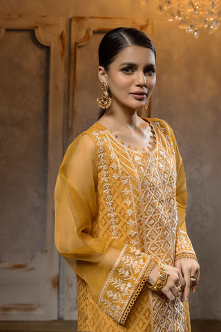 DA-1656 MUSTARD EMBROIDERED KURTA