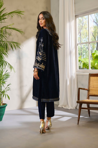 DA-1676 BLUE EMBROIDERED KURTA