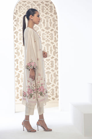 DA-2071 BEIGE EMBROIDERED KURTA
