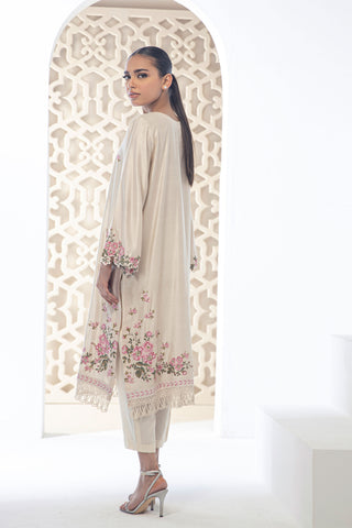 DA-2071 BEIGE EMBROIDERED KURTA
