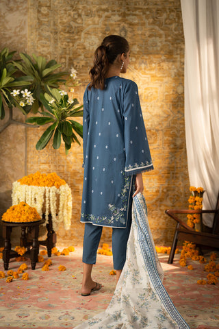 DC-2092 NAVY BLUE 2PCS EMBROIDERED KURTA WITH DUPATTA