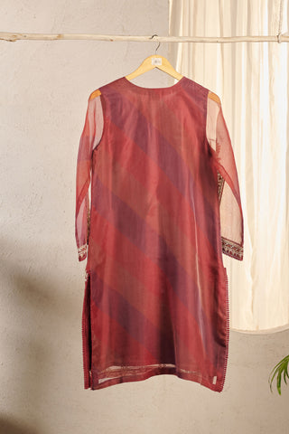 DA-1570 MAROON EMBROIDERED KURTA