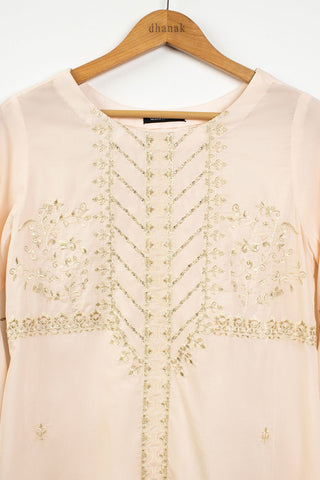 DC-0357 PEACH EMBROIDERED KURTA