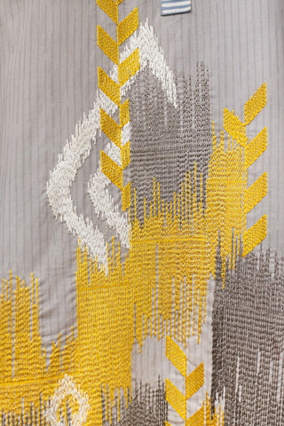 DC-0374 GREY EMBROIDERED KURTA