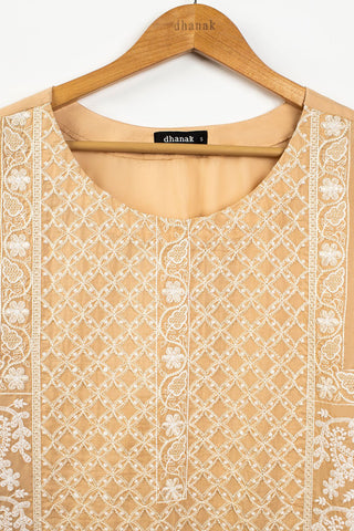 DC-0393 BEIGE EMBROIDERED KURTA