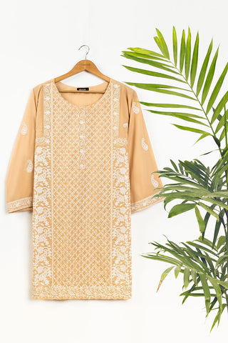 DC-0393 BEIGE EMBROIDERED KURTA