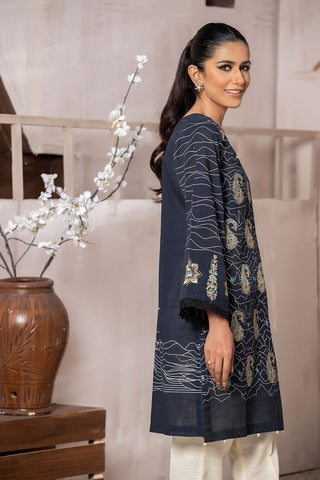 DC-0395 BLACK EMBROIDERED KURTA