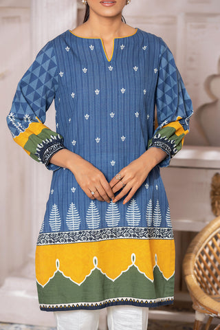 DC-0408 BLUE DIGITAL PRINTED KURTA