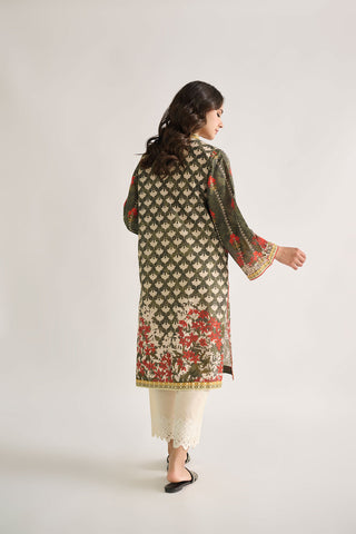 DC-0445 GREEN DIGITAL PRINTED KURTA
