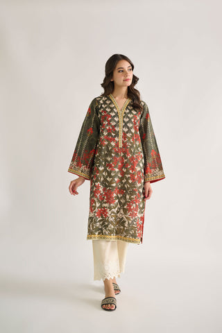 DC-0445 GREEN DIGITAL PRINTED KURTA