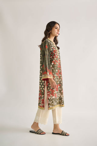 DC-0445 GREEN DIGITAL PRINTED KURTA